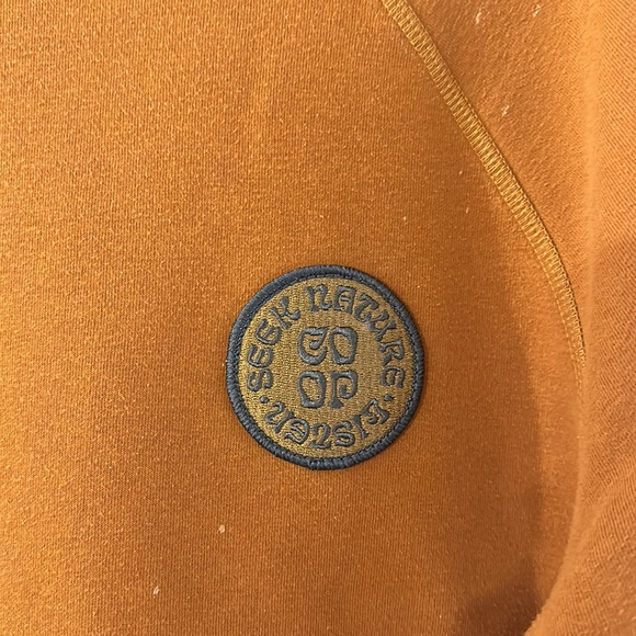 REI Co-op Men’s Seek Nature Crew Neck Patch Sweatshirt Pumpkin Orange Medium - Picture 3 of 11